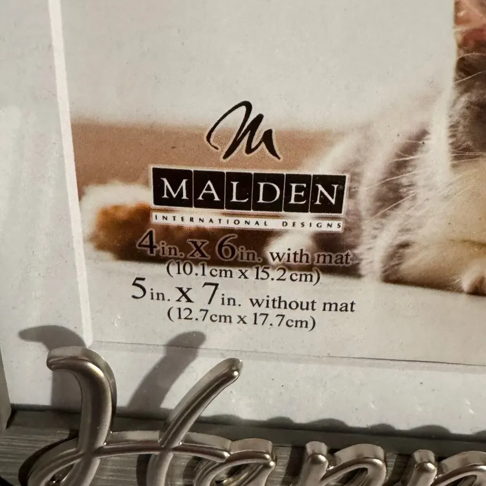 Malden Congratulations Friends Pet Picture Frame Silver Paw Print 5X7 or 4x6